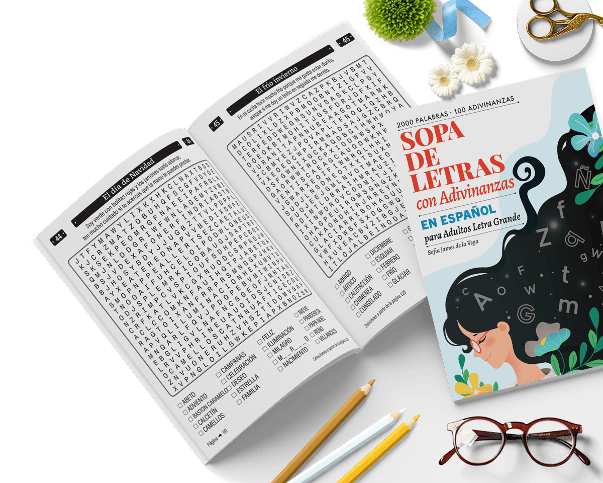 Libro de Sopa de Letras con Adivinanzas para Adultos con Letra Grande
