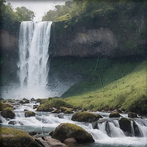 Imagen de una cascada en medio de la naturaleza