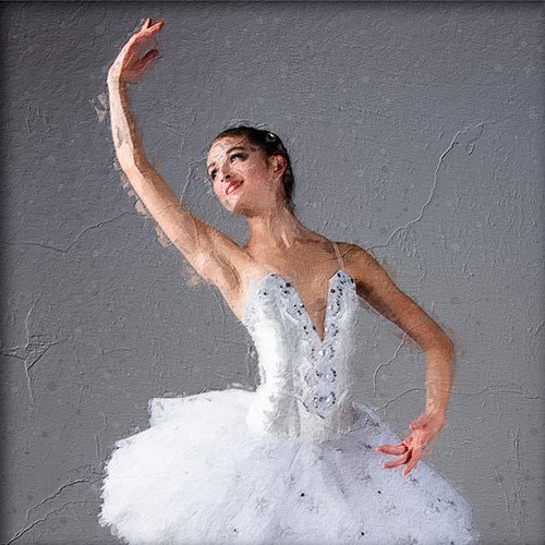 Pintura de una bailarina de ballet famosa