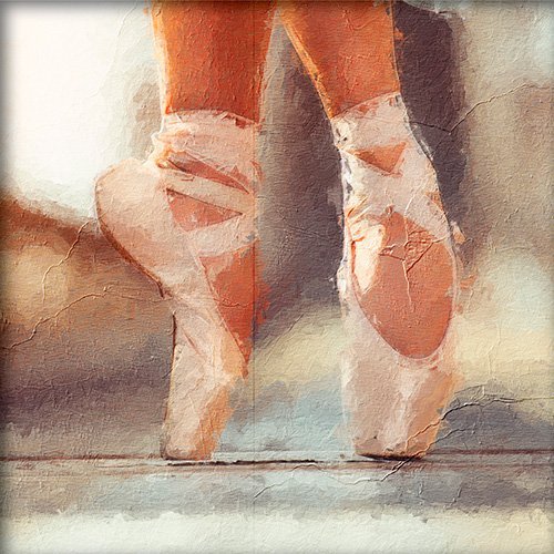 Pintura de unas manoletinas para bailar ballet