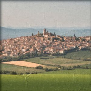 Imagen de un pueblo pequeño en el campo