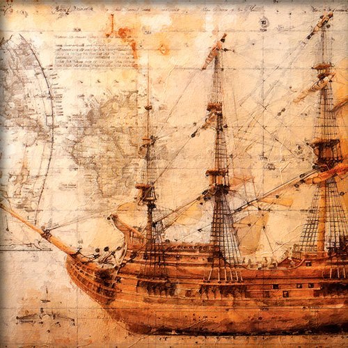 Pintura de uno de los barcos de Cristobal Colon