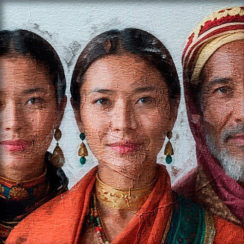 Tres personas de diferentes culturas
