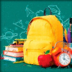 Pintura de objetos de la escuela