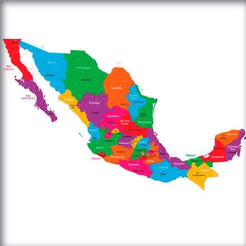 Mapa de mexico que muestra los estados