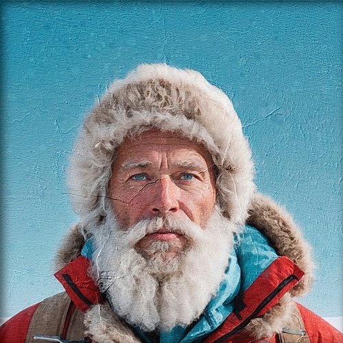 Explorador polar en clima muy frio