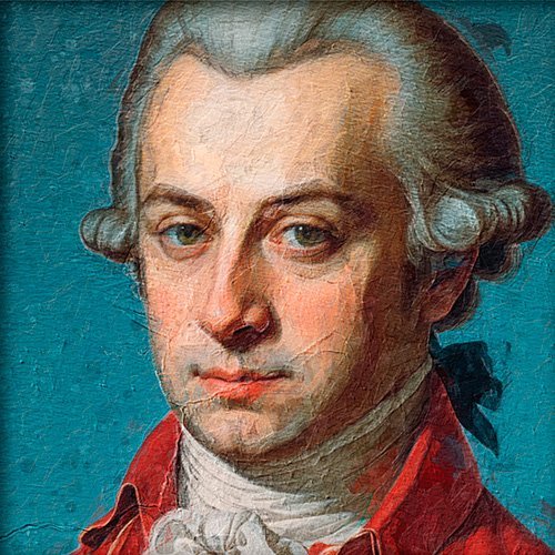 Pintura retrato de Mozart