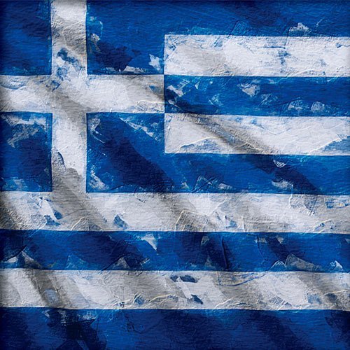 Pintura de la bandera de Grecia