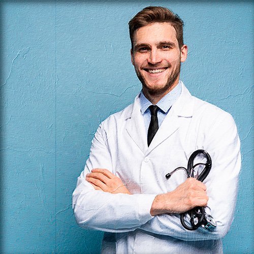 Pintura de un doctor del hospital