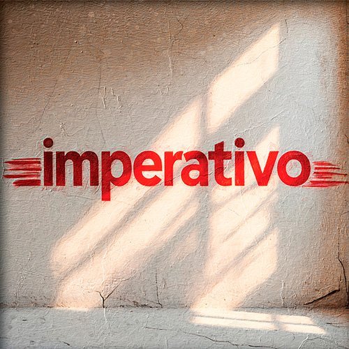 pared con la palabra imperativo en rojo
