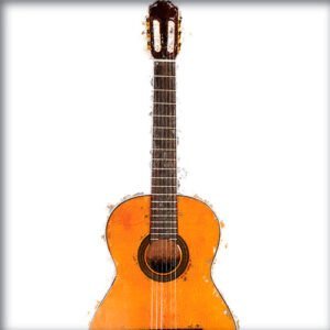 Pintura de una guitarra española