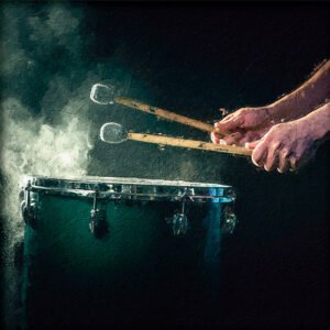 Pintura de un instrumento de percusion