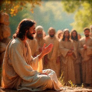 Pintura de Jesus predicando a sus discipulos
