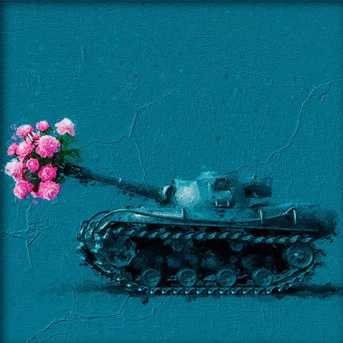 Tanque con flores que transmite paz