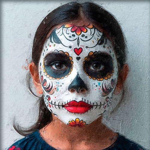 Una joven con maquillaje de mexico