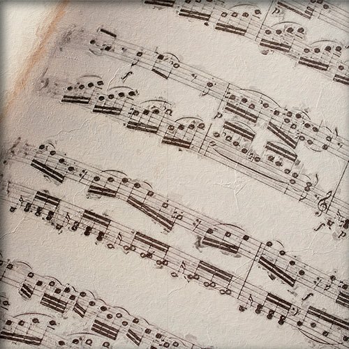 Pintura de una partitura de musica clasica