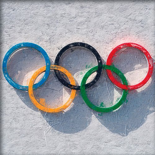 Pintura del logotipo de aros de los juegos olimpicos