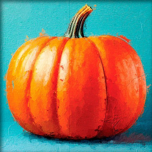 Pintura de una calabaza naranja