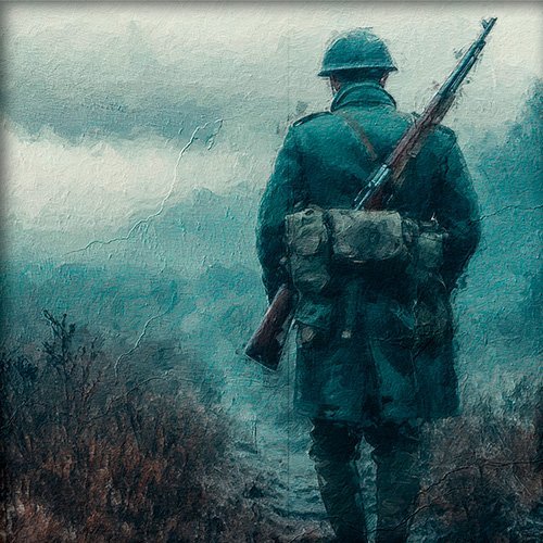 Pintura de un soldado de la primera guerra mundial