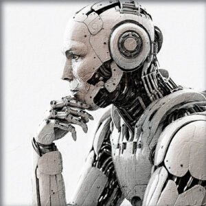 Pintura de un robot humanoide