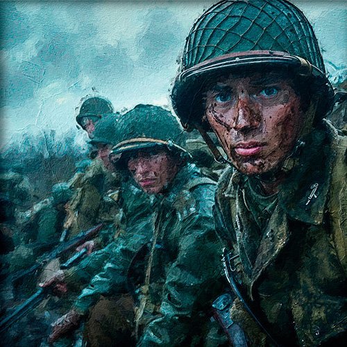 Pintura de un soldado de la segunda guerra mundial