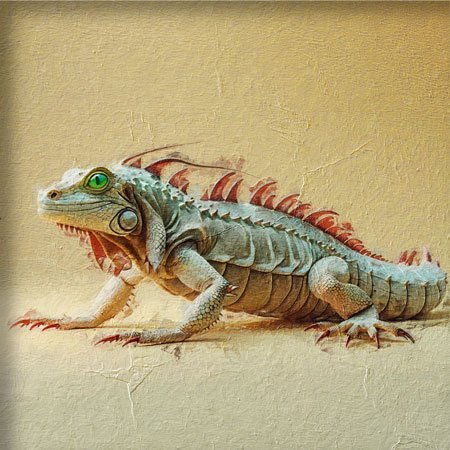 Pintura de una iguana