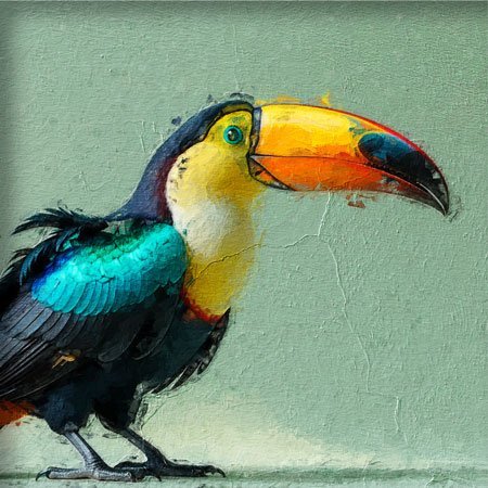 Pintura de un tucan