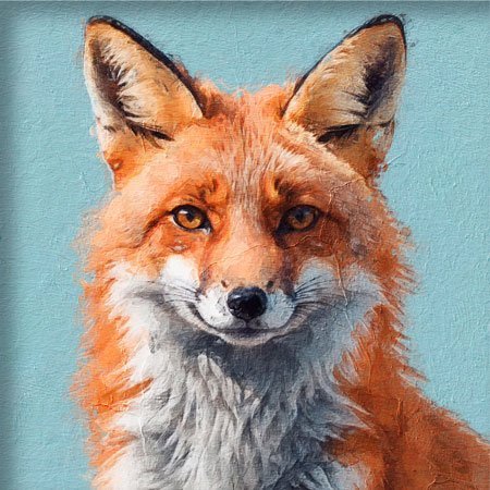 Pintura de un zorro del bosque