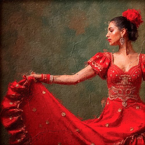 Pintura de una mujer que danza