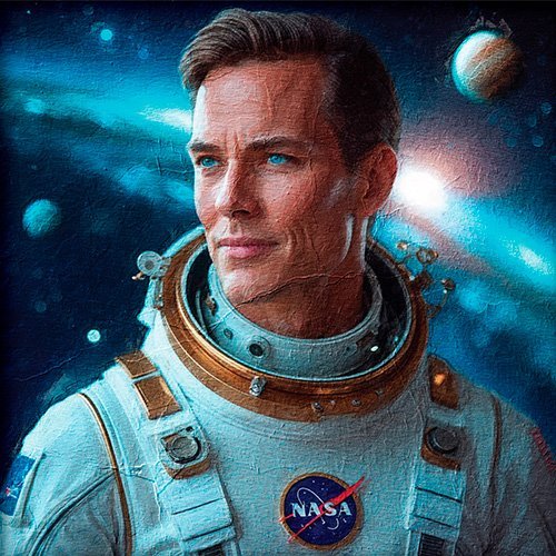 Retrato de un astronauta en el espacio