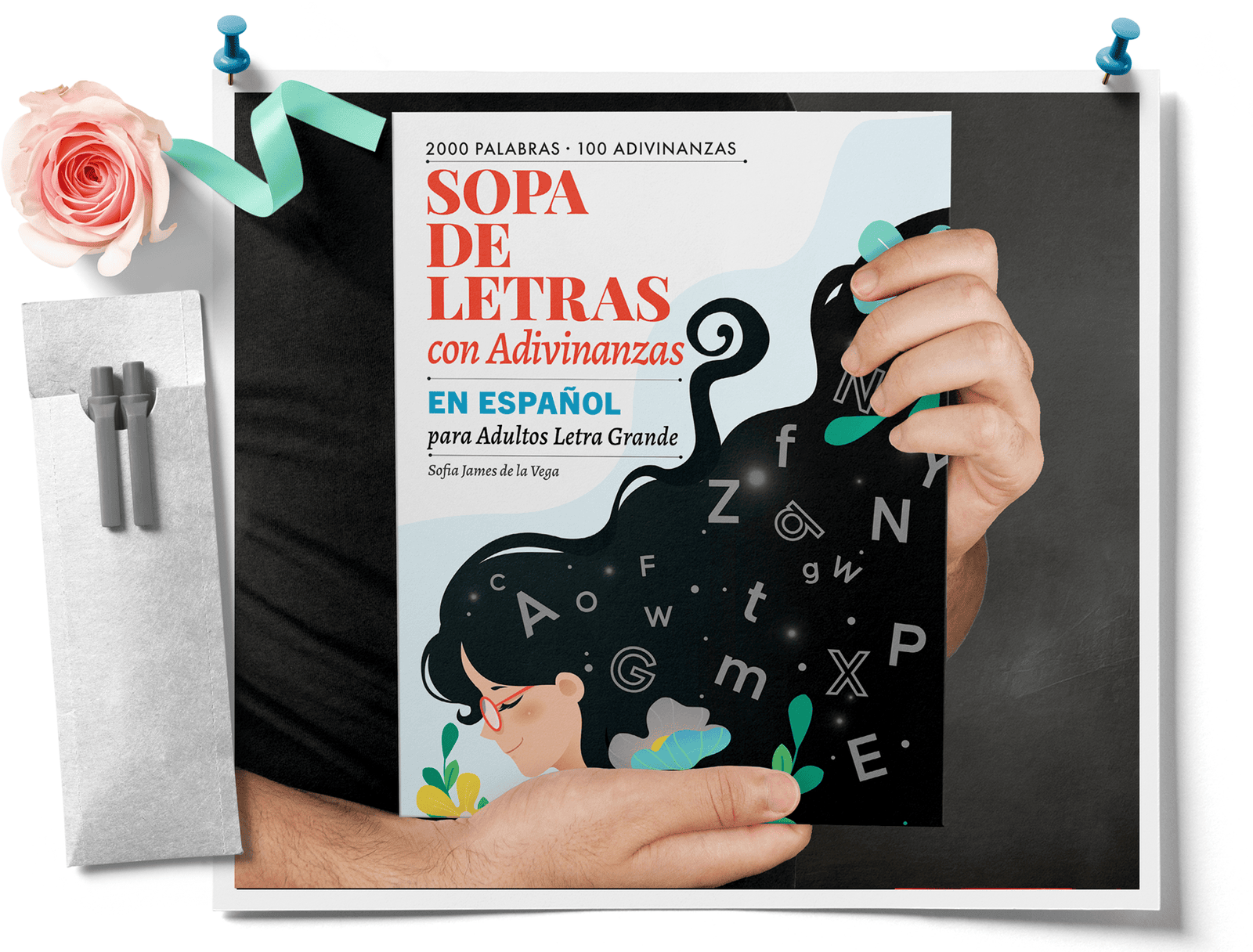 Portada de libro de sopas de letras con adivinanzas