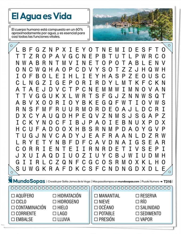 Sopa de Letras el Agua