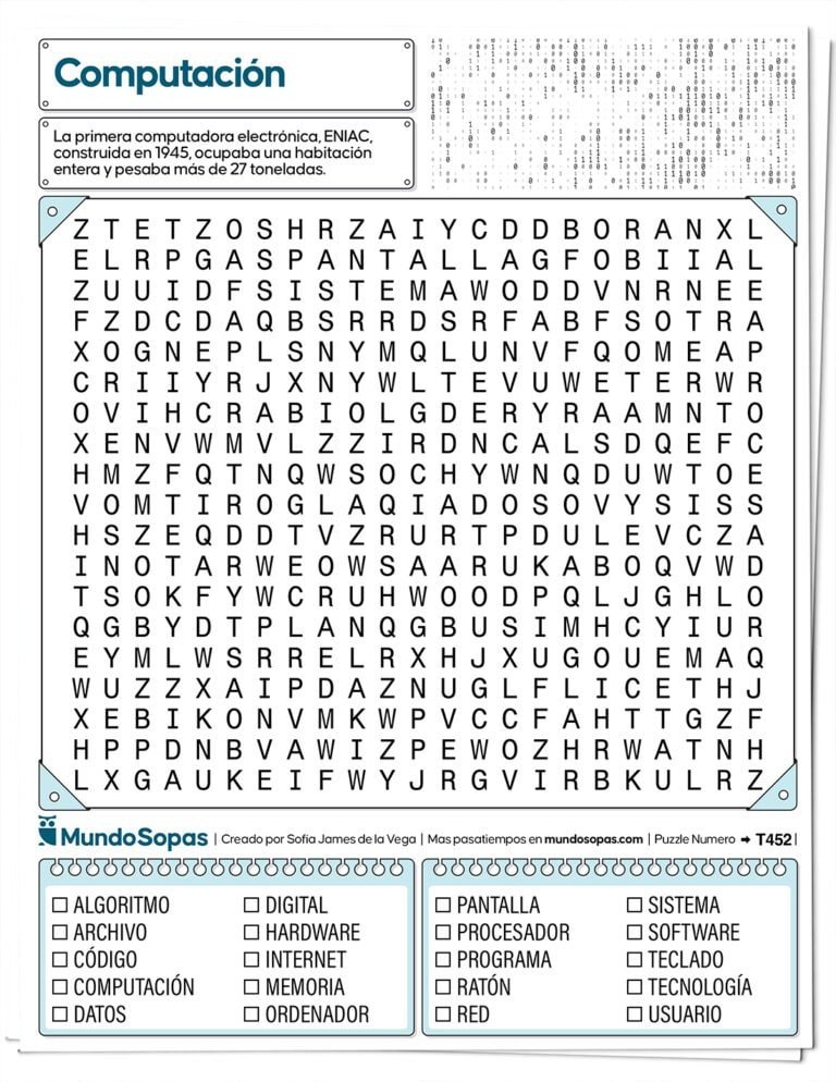 Sopa de Letras de Computación