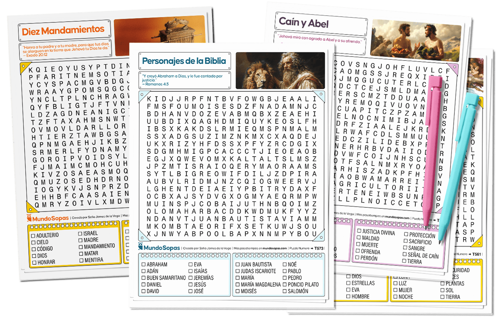 Sopas de letras de la Biblia para imprimir en PDF