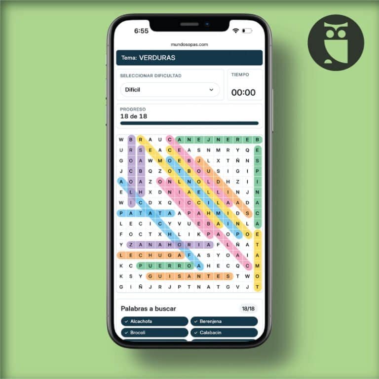 Telefono son juego de sopas de letras de comida online
