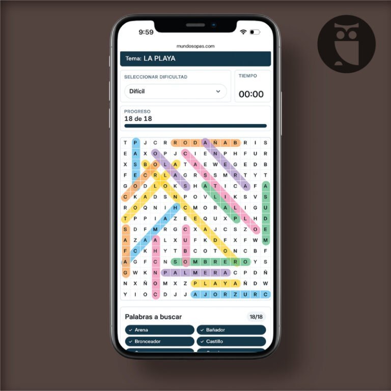 Juego de sopas de letras de geografia y lugares online