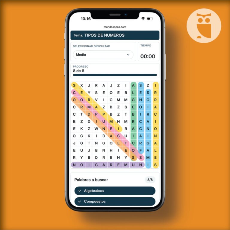 Sopas de letras de matematicas online