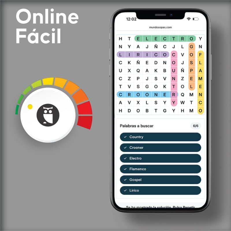 Juegos de sopas de letras online nivel fácil