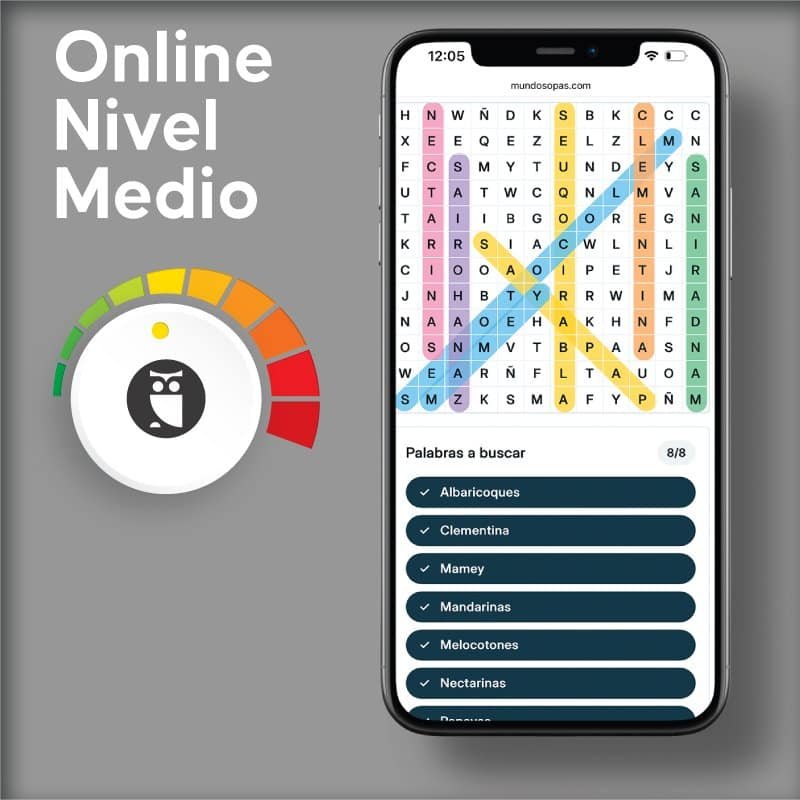 Juegos de sopas de letras online nivel intermedio