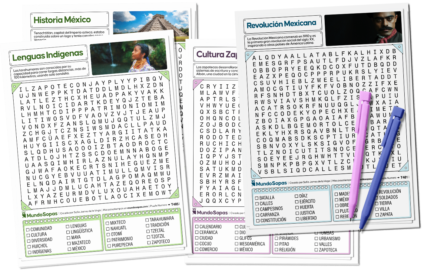Sopas de letras de México para imprimir gratis